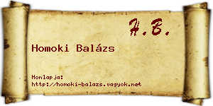 Homoki Balázs névjegykártya