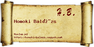 Homoki Balázs névjegykártya